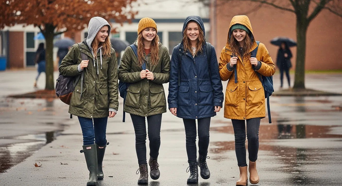 Rainy Day Outfit Ideas for School in Winter