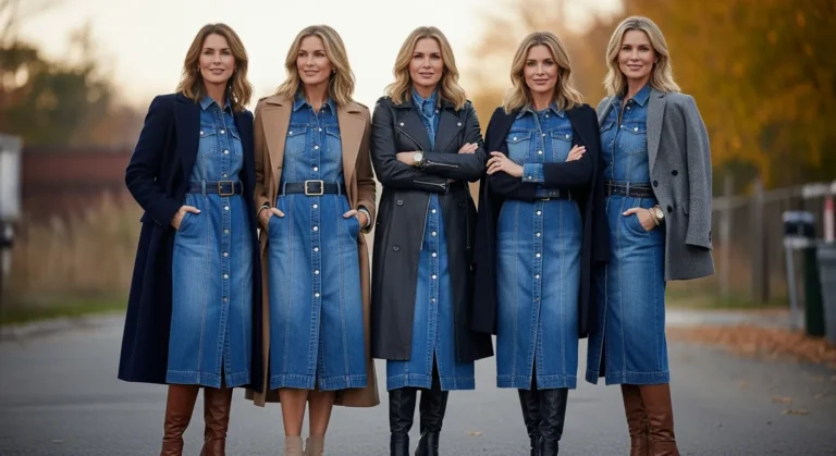 Denim Dress Outfit Ideas for Women Over 40
