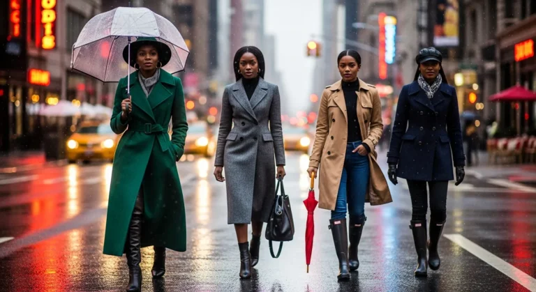 Winter Rainy Day Outfit Ideas for Black Women