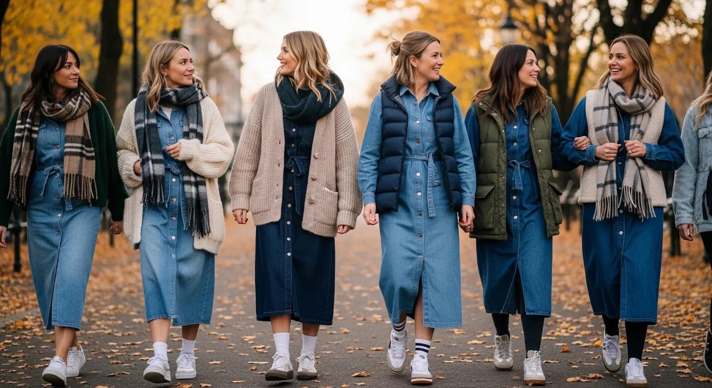 Denim Dress Outfit Ideas