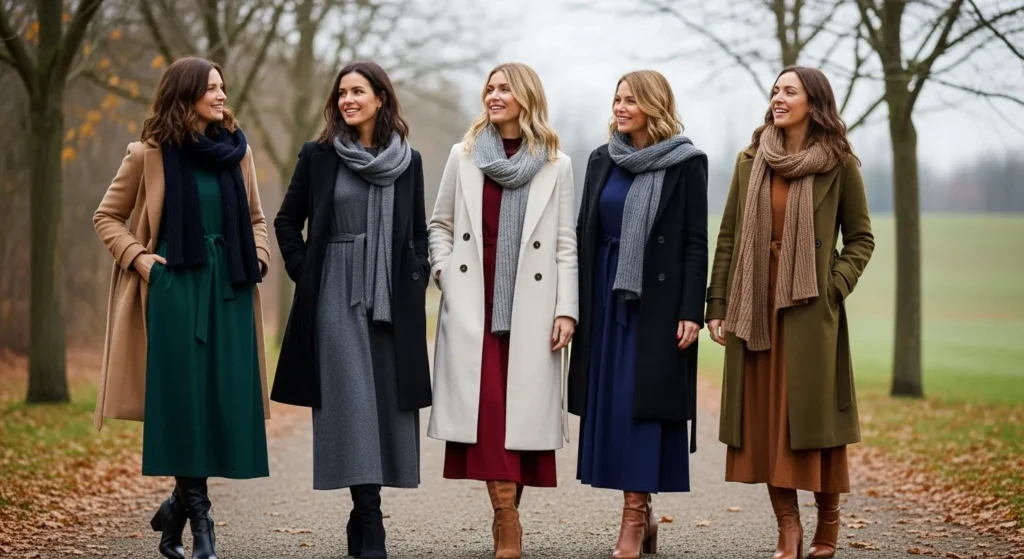 Long Dress Winter Outfits