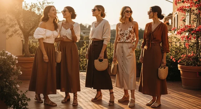 Brown Skirt Outfit Ideas