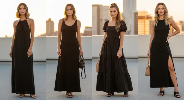 Black Maxi Dress Outfit Ideas
