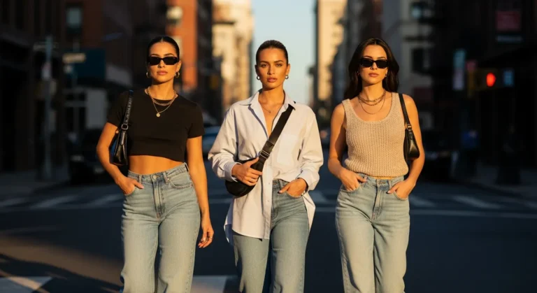 Light Blue Baggy Jeans Outfit Ideas