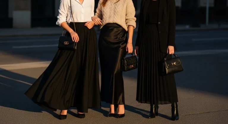 Long Black Skirt Outfit Ideas