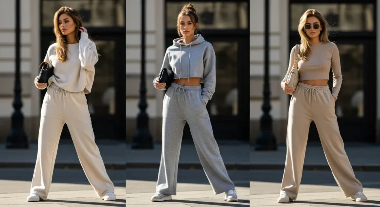 Wide Leg Sweatpants Outfit Ideas