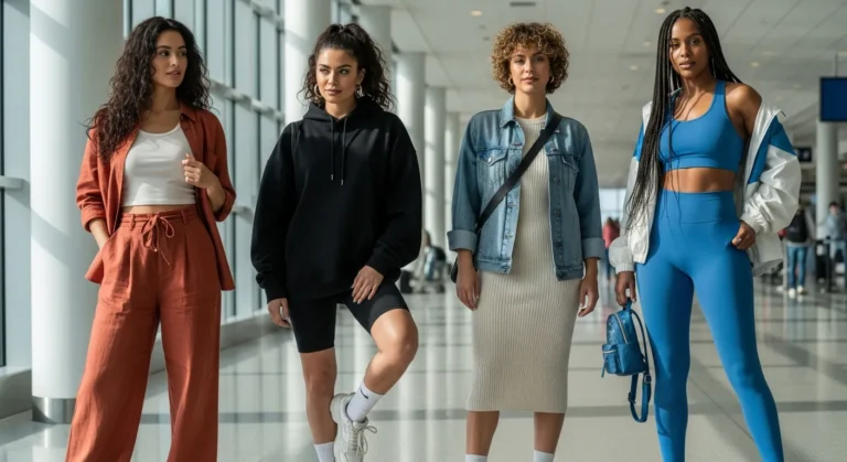 14 Comfy Travel Outfit Ideas for Women for Long Flights