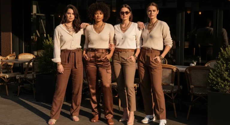 What to Wear with Brown Pants and a Cream Top for Soft Looks