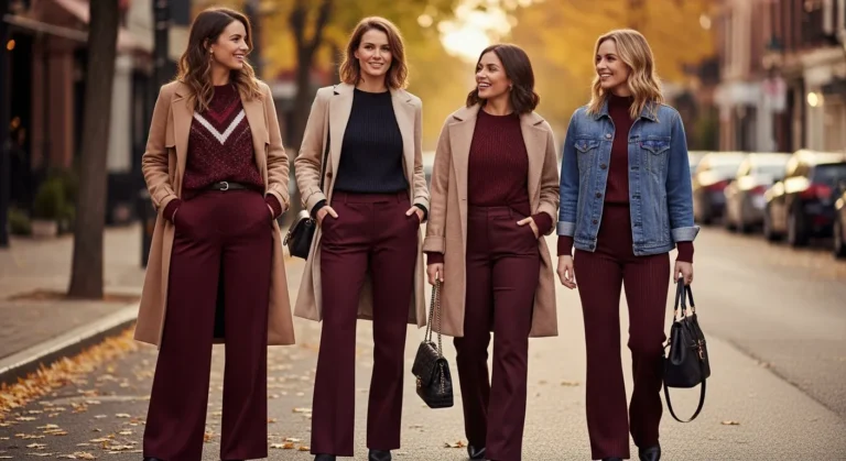 What to Wear with Burgundy Pants in Fall for Cozy Chic Outfits