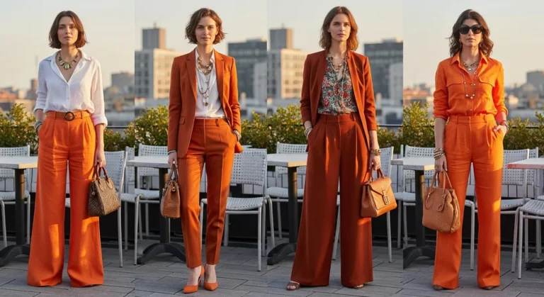 What to Wear with Orange Pants for Bright Trendy Looks