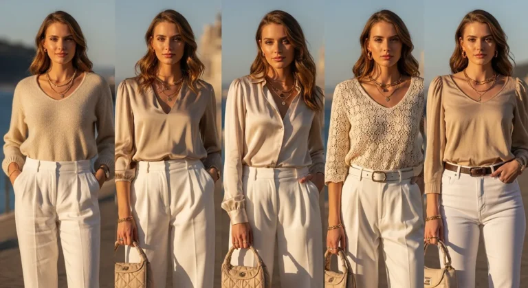 What to Wear with White Pants and a Beige Top for Neutral Style