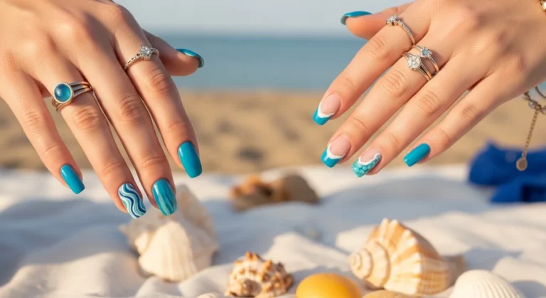 Blue Summer Nails for Fresh Beachy Nail Ideas