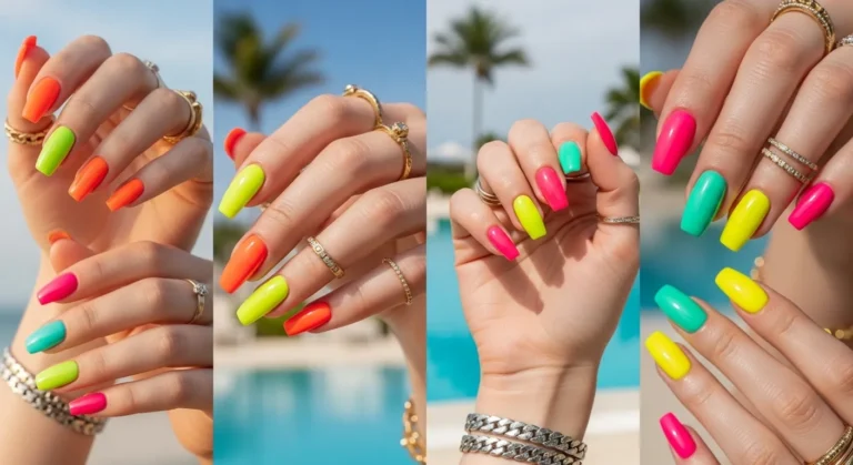 Neon Summer Nails for Bright Vacation Style Looks