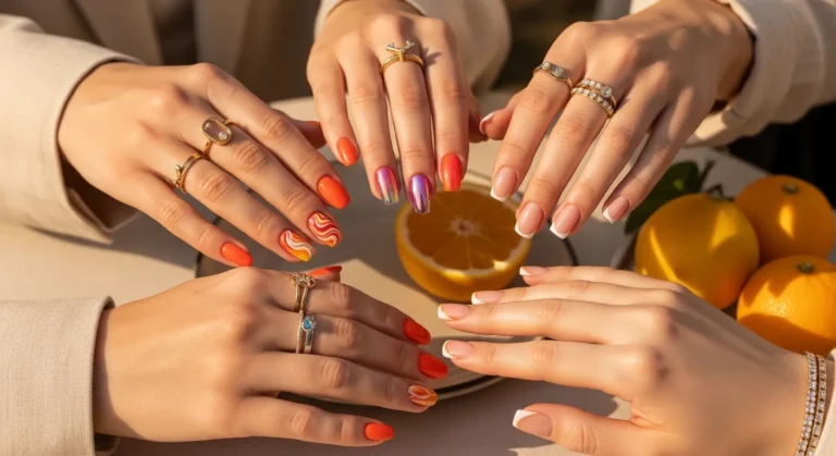 Orange Summer Nails for Warm Bold Summer Vibes