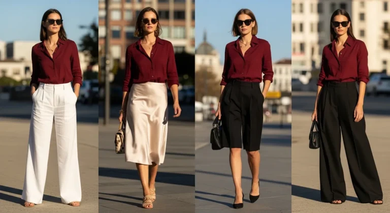 What to Wear with a Burgundy Shirt for Rich Chic Looks